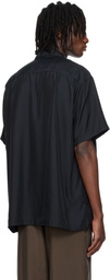 YOKE Black Chambray Open Collar Shirt