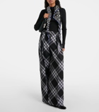 Burberry Checked wool wide-leg pants