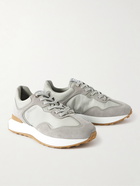 Givenchy - Giv Runner Suede and Leather-Trimmed Nylon Sneakers - Gray