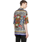 Dolce and Gabbana Multicolor Silk King of Hearts Shirt