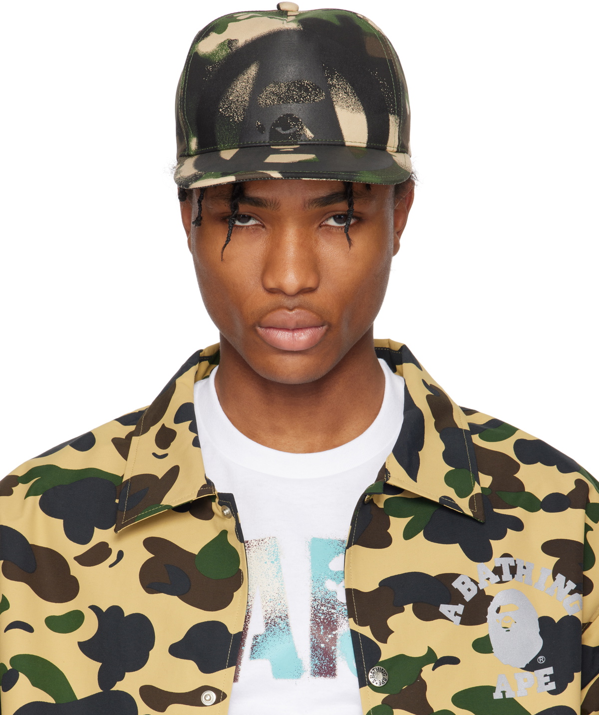 BAPE Green & Beige Map Camo Cap