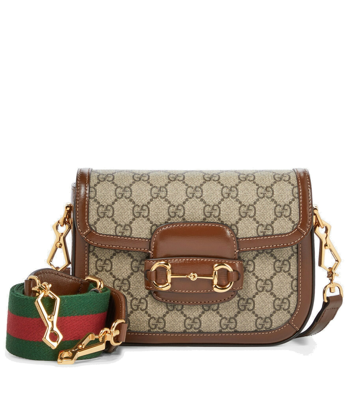 Gucci - Gucci Horsebit 1955 Mini leather-trimmed shoulder