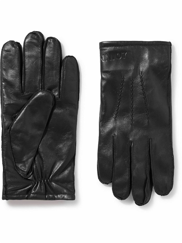 Photo: NN07 - Eleven 9150 Ribbed Knit-Trimmed Leather Gloves - Black