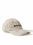 Palm Angels - Distressed Logo-Embroidered Cotton-Twill Baseball Cap