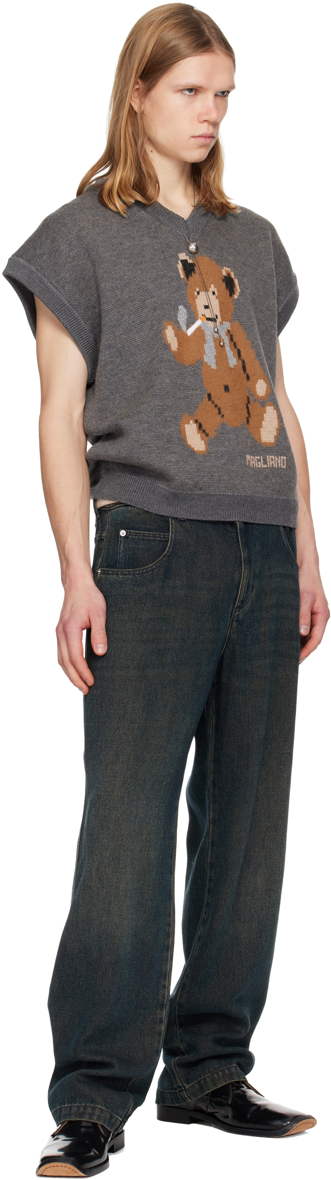 Magliano Gray Teddy Bear Vest