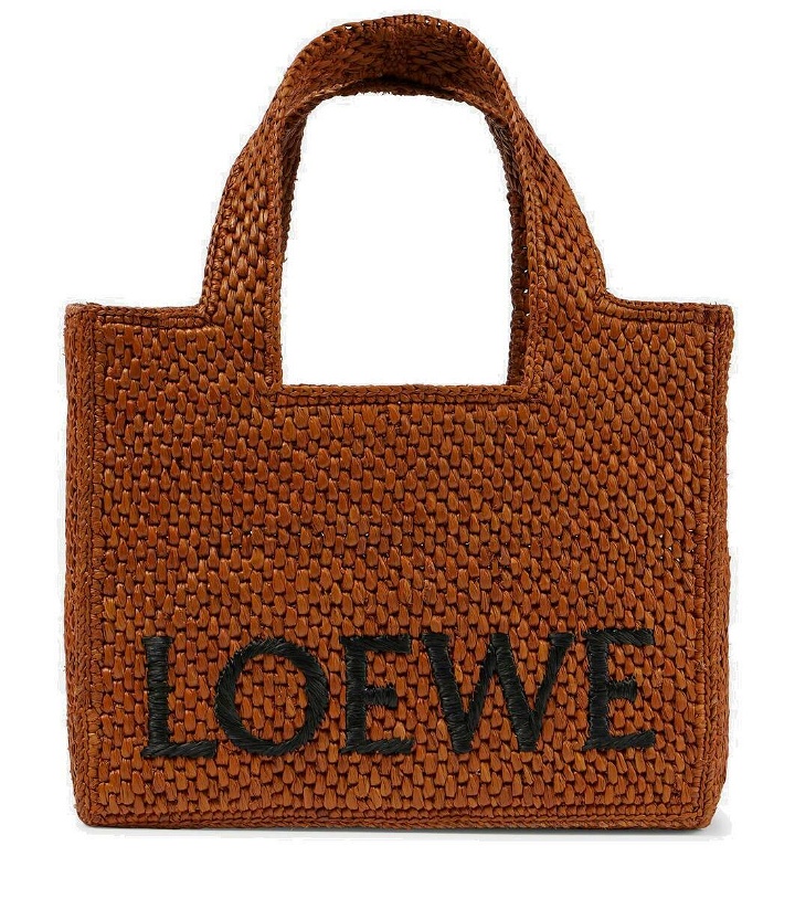Photo: Loewe Paula's Ibiza Font Small raffia tote bag