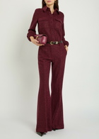 Gabriela Hearst Rhein Speckled Wool-blend Trousers Bordeaux
