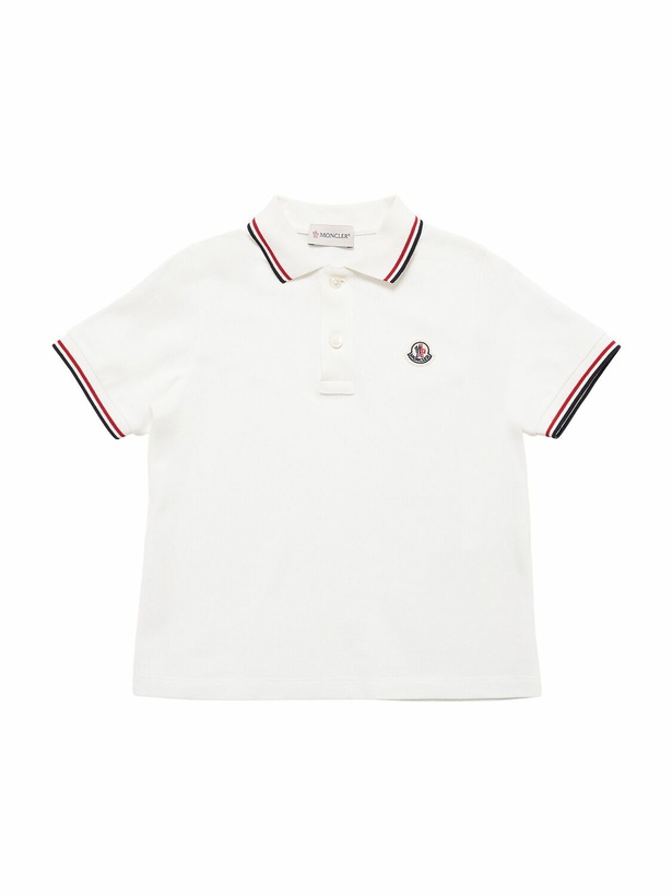 Photo: MONCLER Tricolour Trimmed Cotton Piquet Polo
