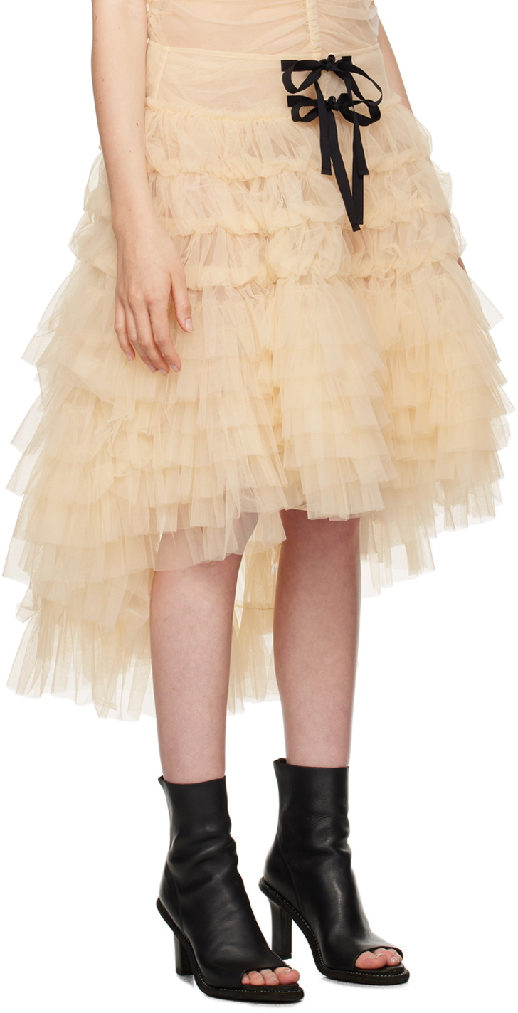 Renaissance Renaissance Beige Waterfall Midi Skirt