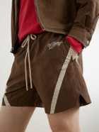 Cherry Los Angeles - Straight-Leg Logo-Print Woven Shorts - Brown