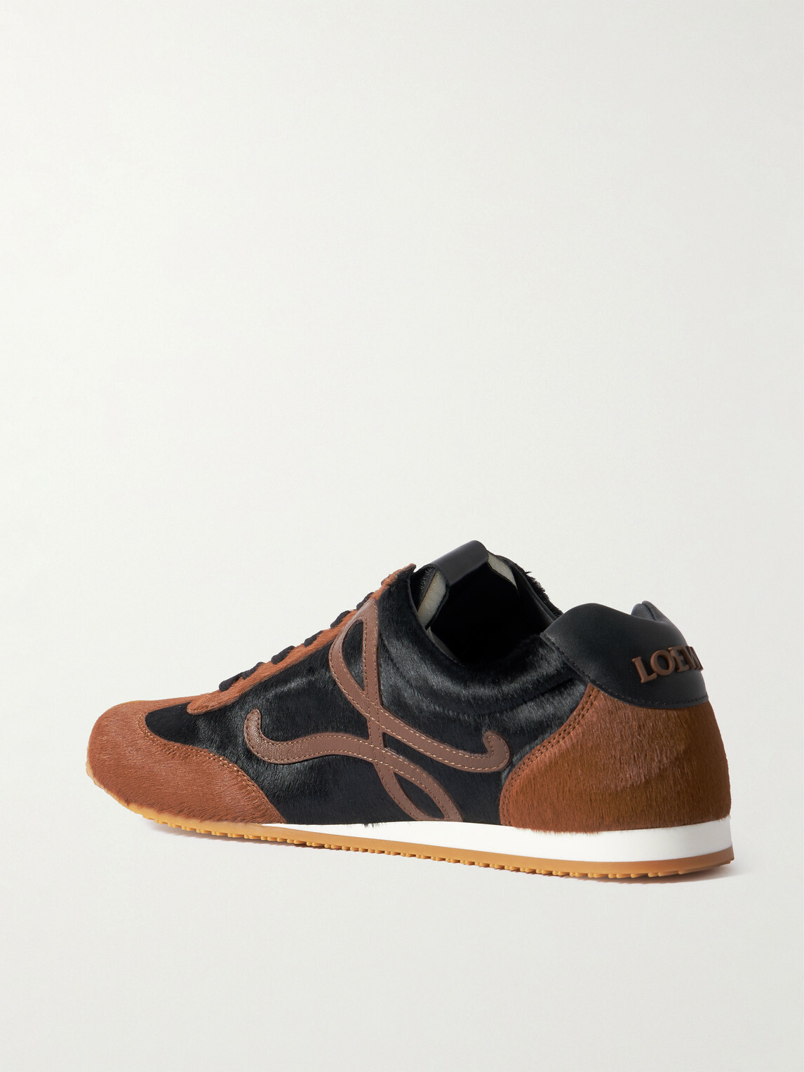 LOEWE - Ballet Runner 2.0 Leather-Trimmed Calf Hair Sneakers - Black