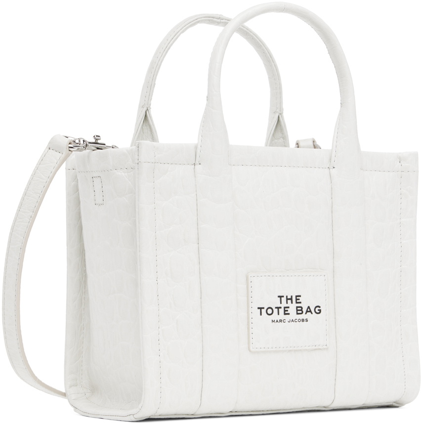 Marc Jacobs White 'The Croc-Embossed Small' Tote Marc Jacobs