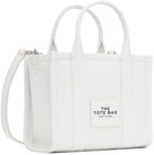 Marc Jacobs White 'The Croc-Embossed Small' Tote