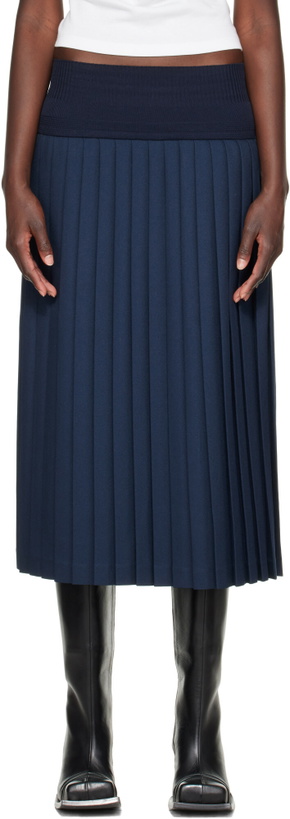 Photo: Stefan Cooke Navy Match Midi Skirt