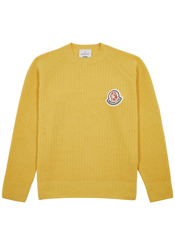 Photo: Moncler Genius X Billionaire Boys Club Ribbed Wool-blend Jumper Yellow