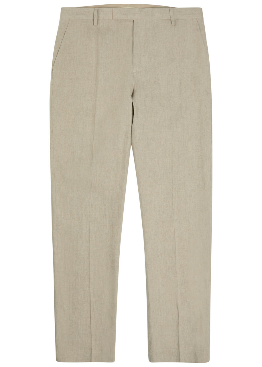 Sunspel Tapered-leg Linen Trousers Sand