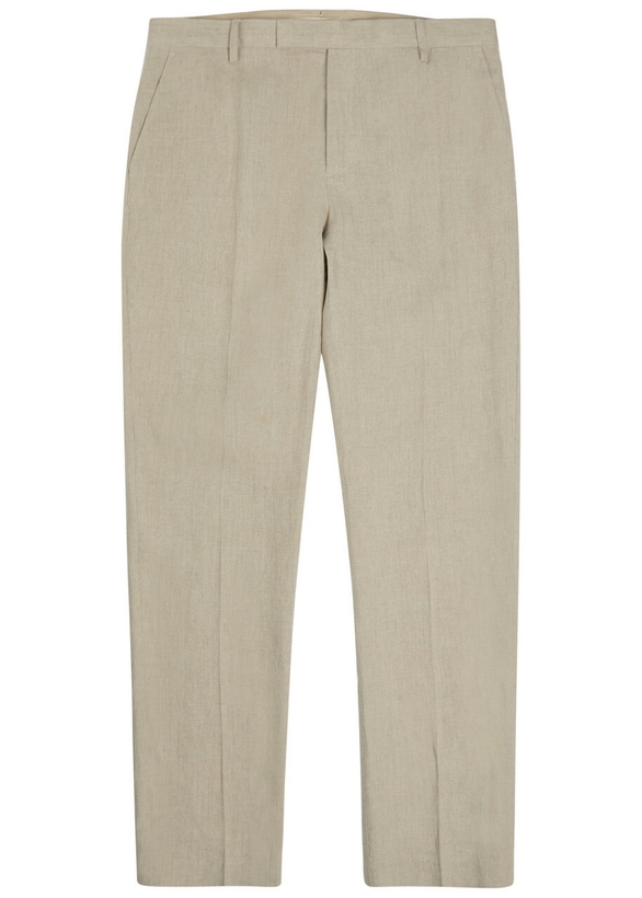 Photo: Sunspel Tapered-leg Linen Trousers Sand