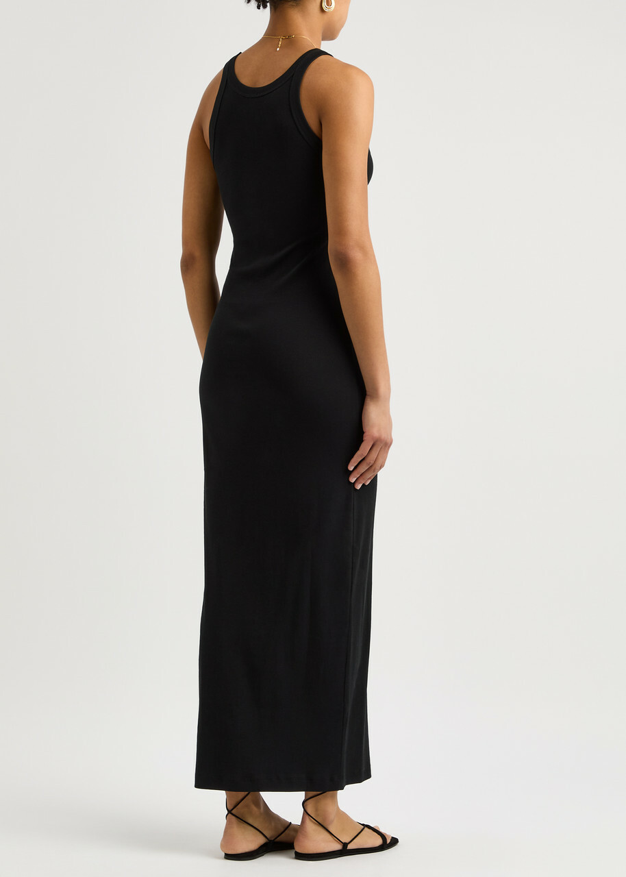 Toteme Ribbed Stretch-cotton Maxi Dress Black Toteme