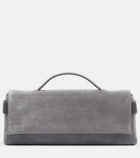 Brunello Cucinelli Monili Small embellished suede top-handle bag