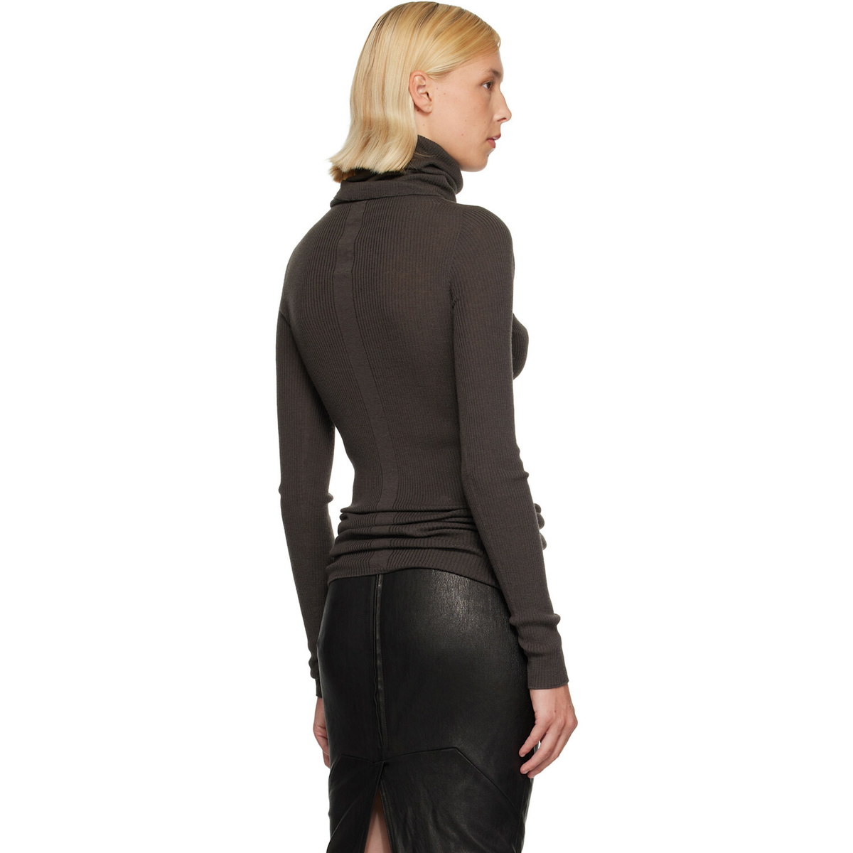 Rick Owens Gray Tower LS Tube Turtleneck
