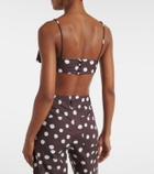 Adriana Degreas Bow-detail polka-dot cotton-blend bandeau top