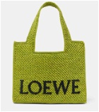 Loewe Paula's Ibiza Font Small raffia tote bag