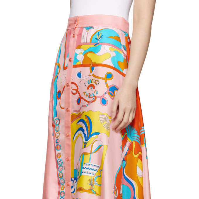 Emilio Pucci Pink Silk Asymmetric La Villa Skirt Emilio Pucci