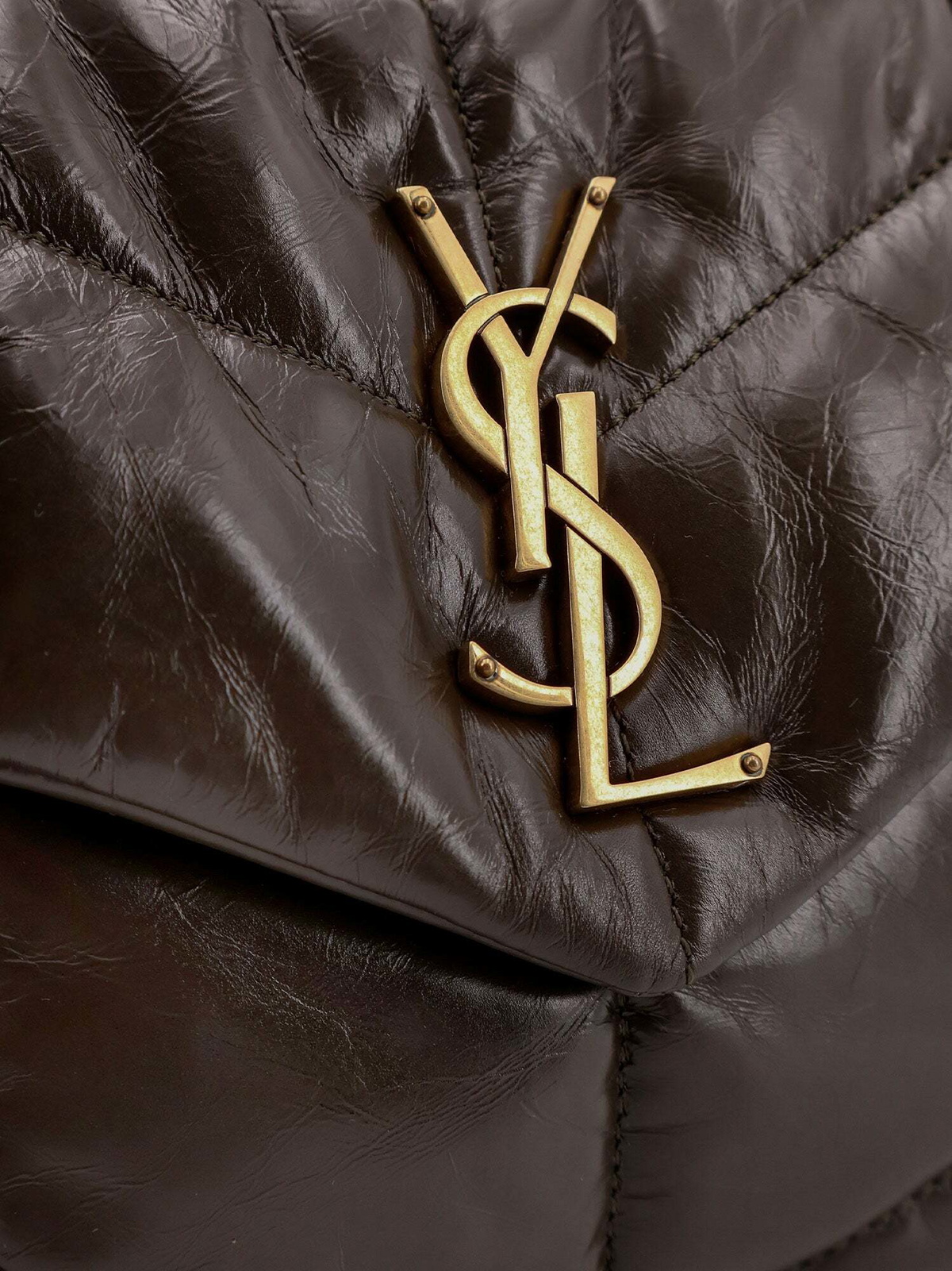 Saint Laurent Puffer Green Womens Shoulder Bag