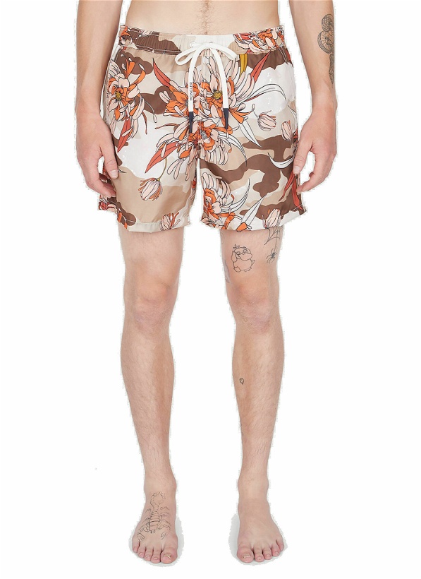 Photo: Moncler - Floral Swim Shorts in Beige