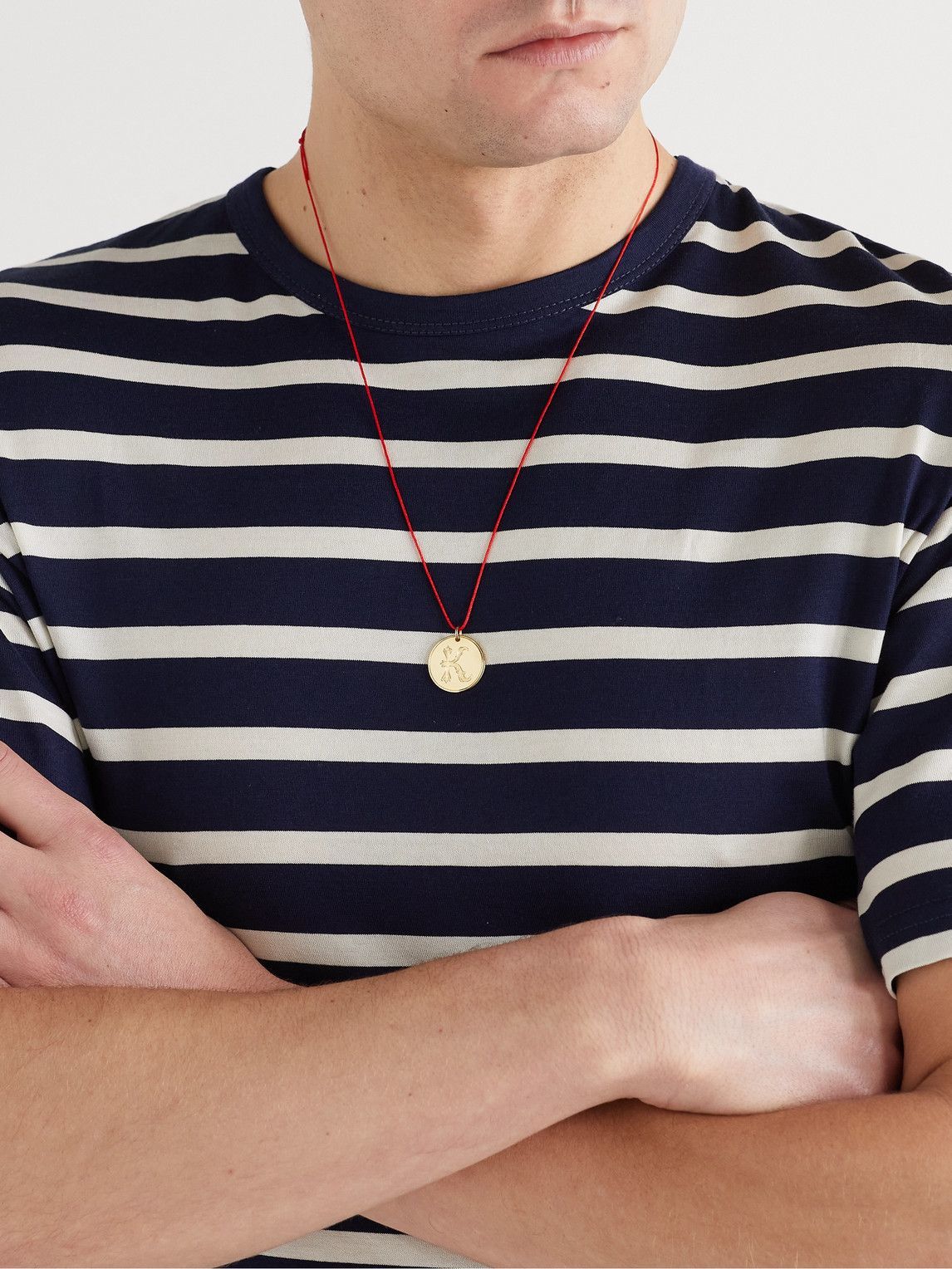 Duffy Jewellery - Initial 18-Karat Gold and Cord Necklace - Gold