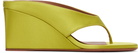 ALAÏA Green Cube Thong Mule Sandals