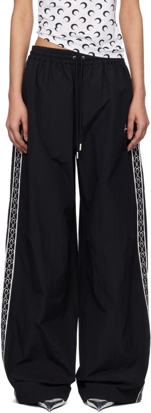 Photo: Marine Serre Black Recycled Nylon Track Pants