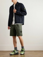 Stone Island - Straight-Leg Logo-Appliquéd Cotton-Blend Twill Cargo Shorts - Green