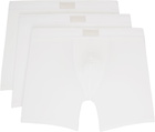 SKIMS Three-Pack White SKIMS Cotton 5 Boxer Briefs