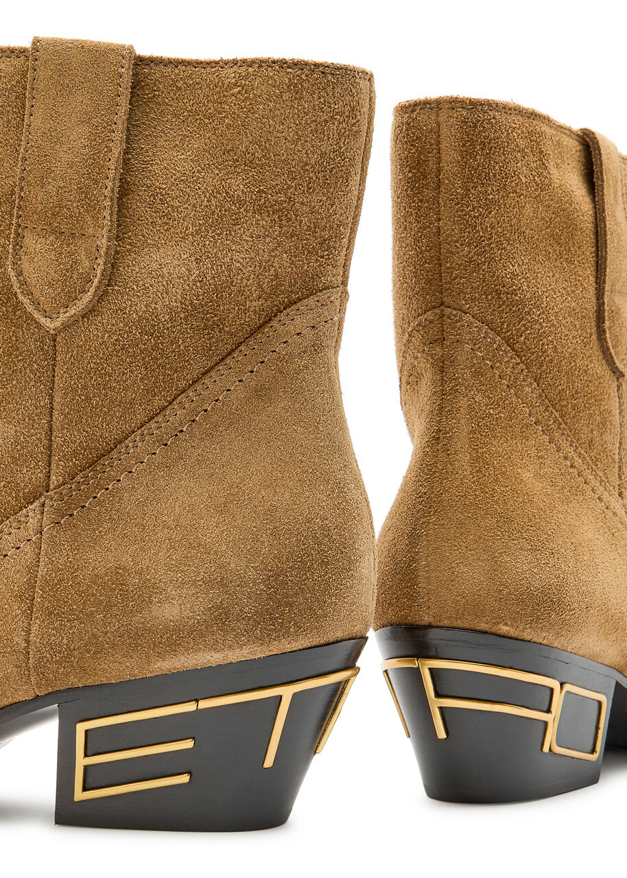 Etro Texan Suede Ankle Boots Brown