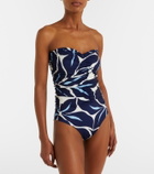 Cala de la Cruz Printed strapless swimsuit