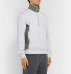 Brunello Cucinelli - Panelled Cotton-Blend Jersey and Shell Half-Zip Sweatshirt - Light gray