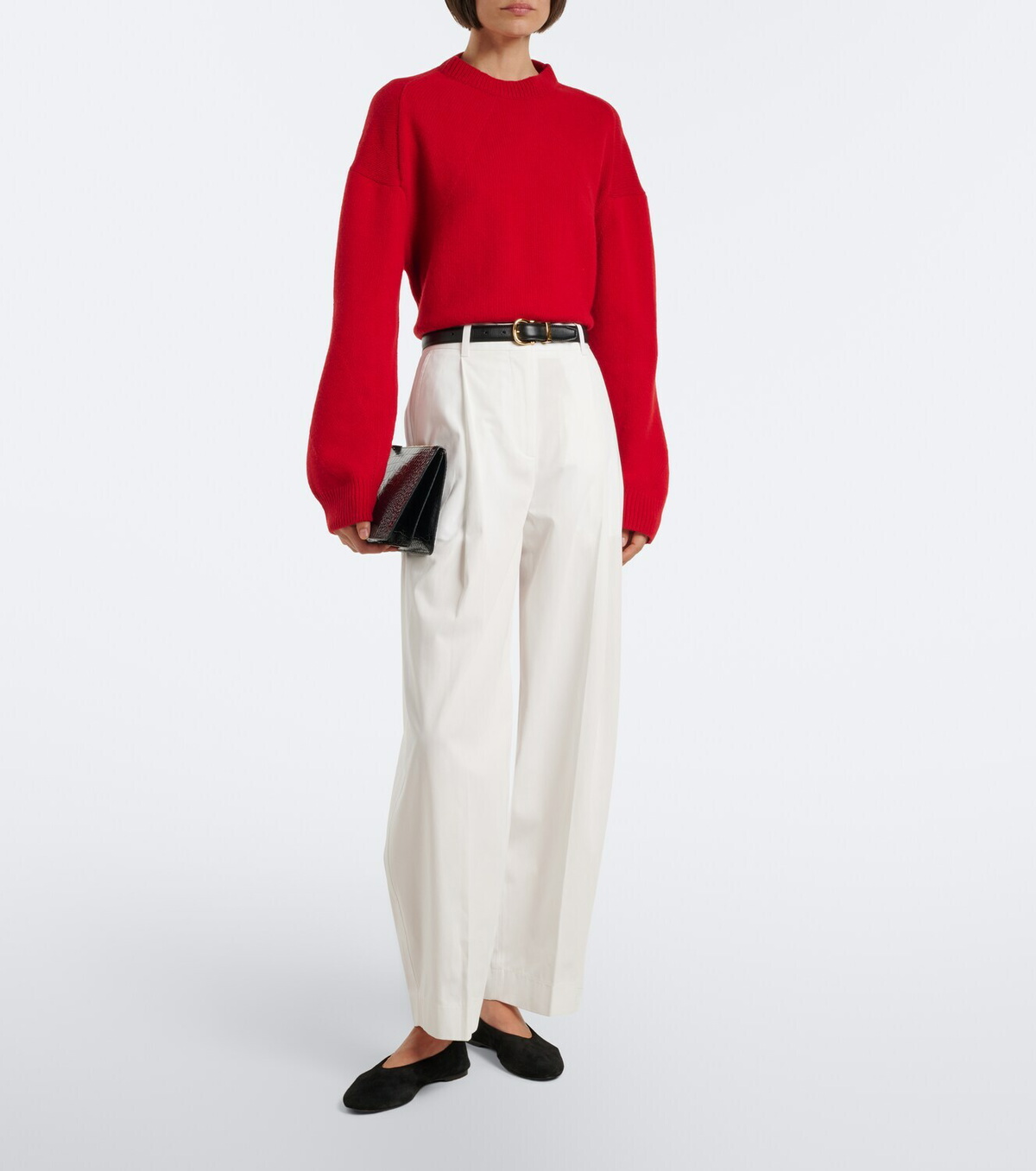 Fforme Marcela cropped wool and cashmere sweater