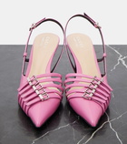 Gucci Seraphine patent leather slingback pumps