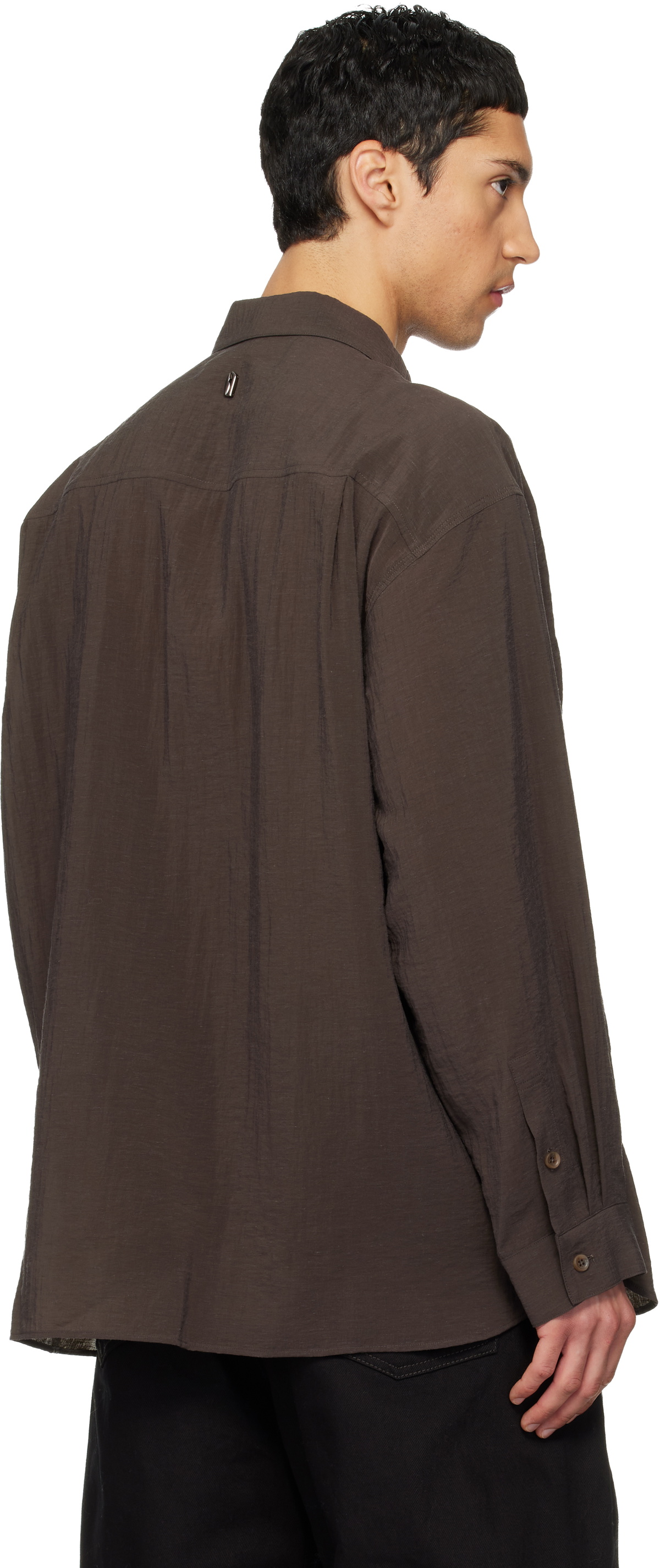 LE17SEPTEMBRE Brown Oversized Cargo Pocket Shirt
