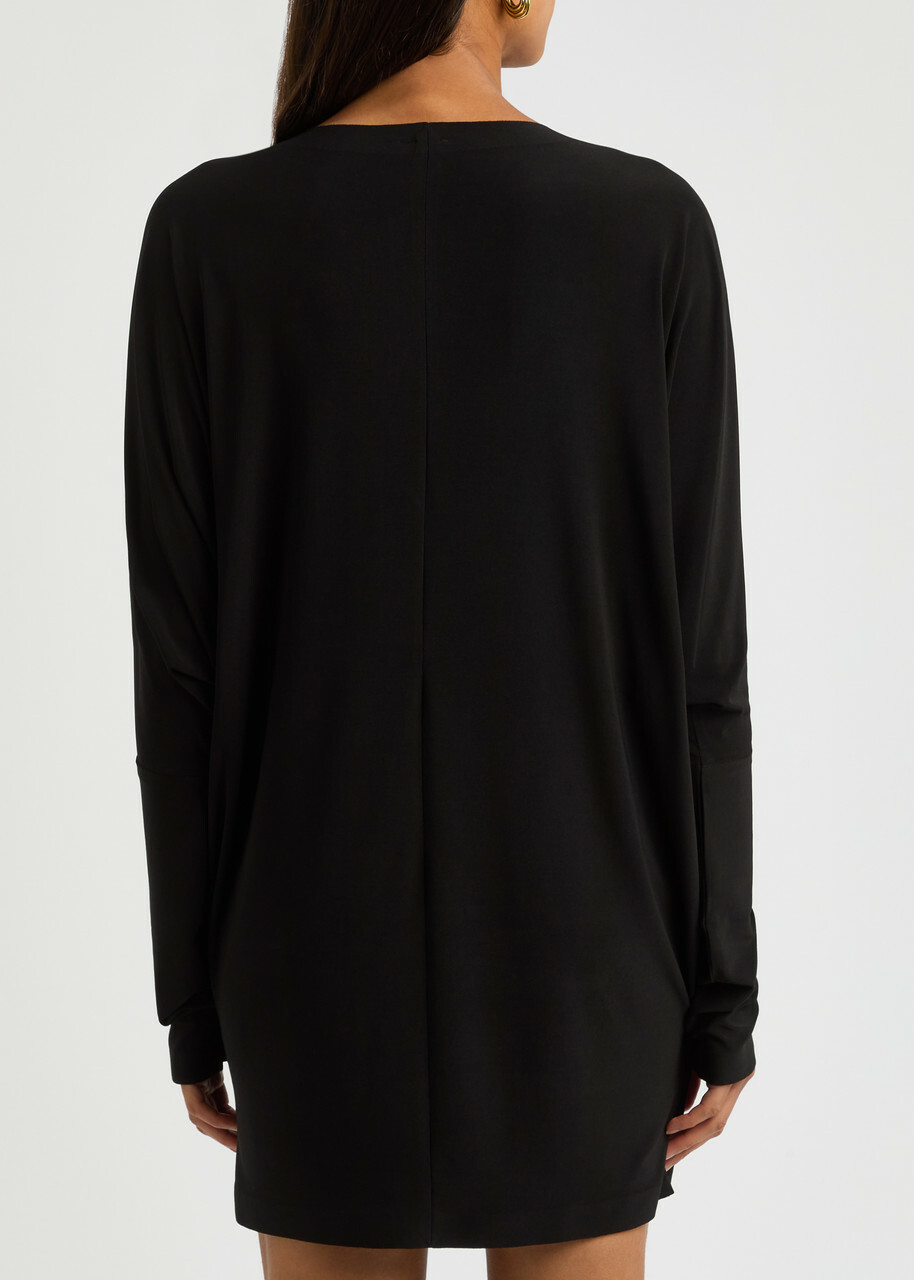 Norma Kamali Stretch-jersey Mini Wrap Dress Black