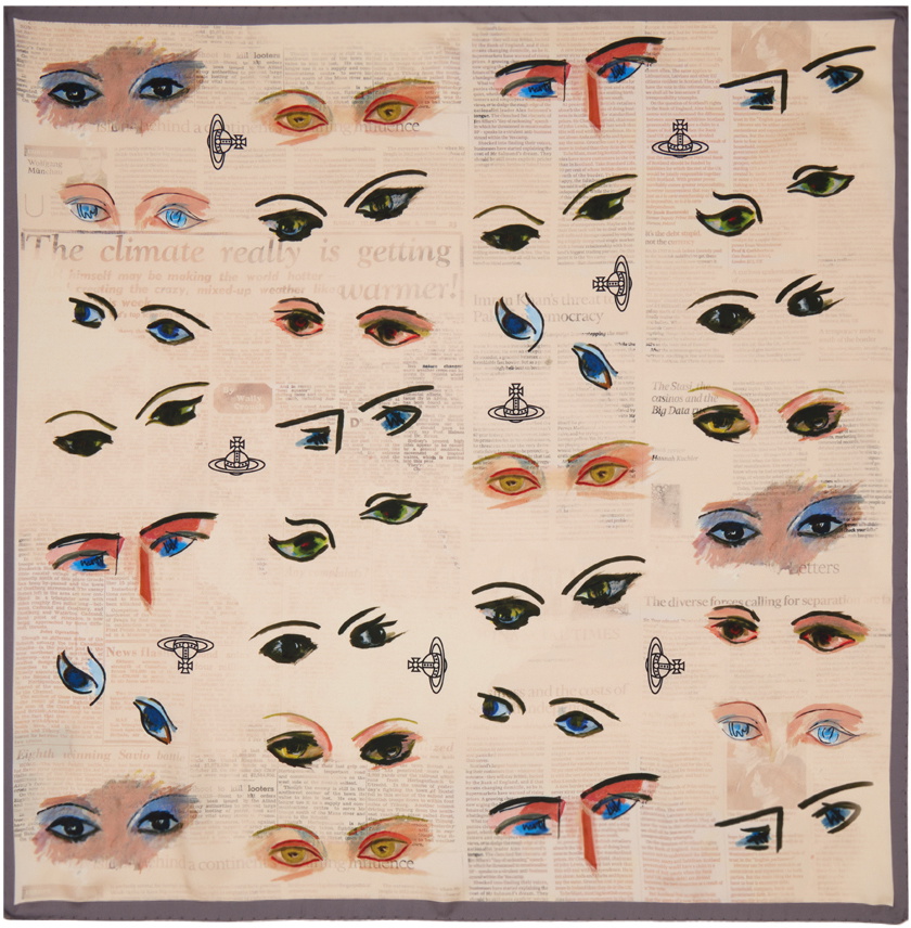 Vivienne Westwood Beige 'Eyes' Scarf Vivienne Westwood