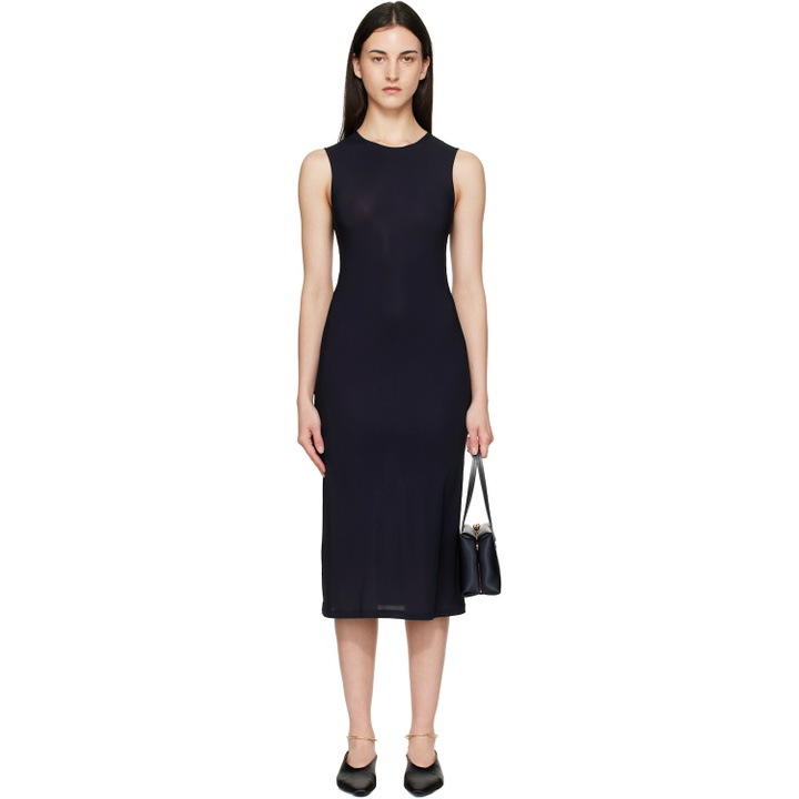 Photo: Jil Sander Black Jersey Slip Midi Dress