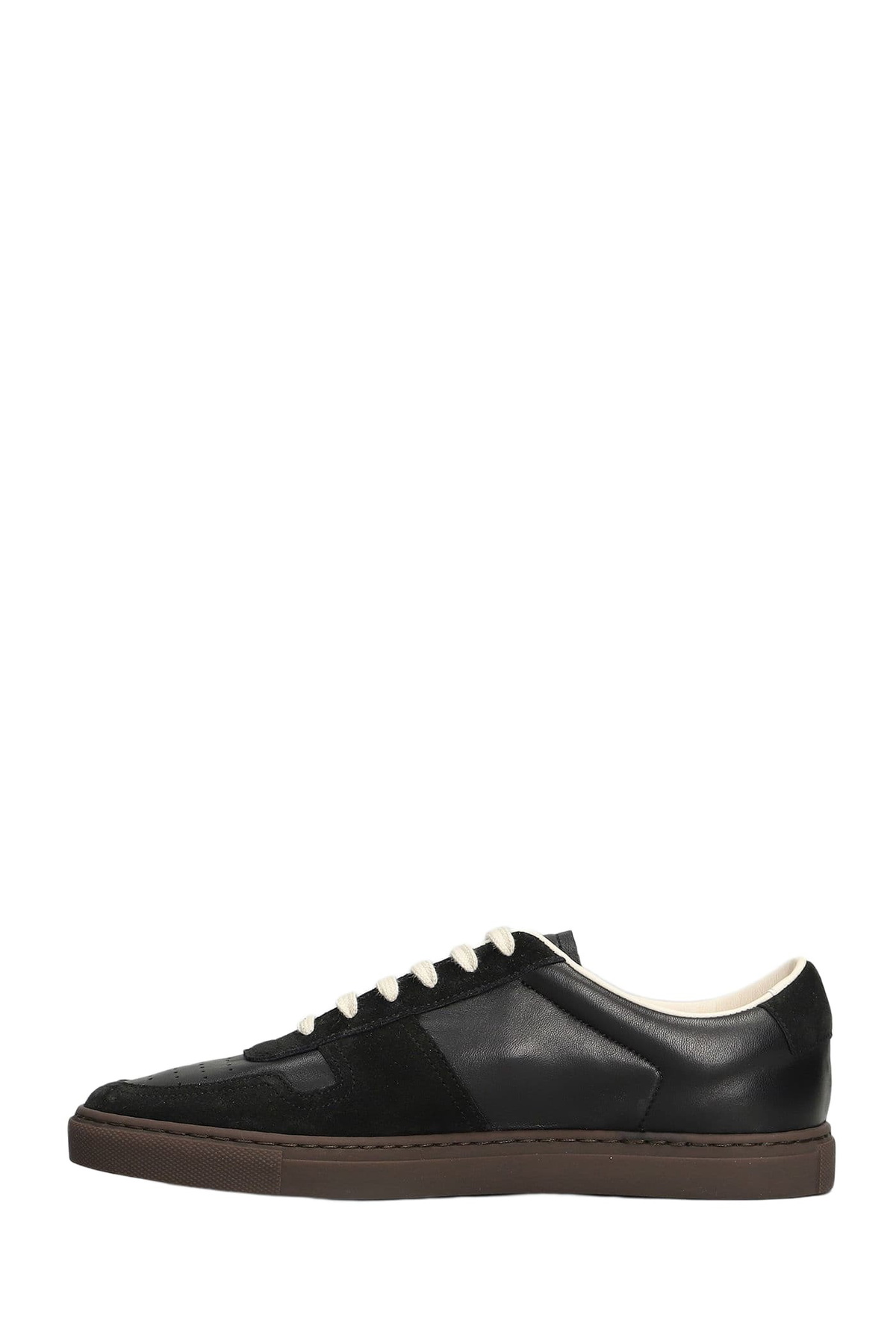 Common Projects Bball Slim Sneakers In Black Suede And Leather