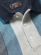 Beams Plus - Striped Wool-Jacquard Polo Shirt - Blue