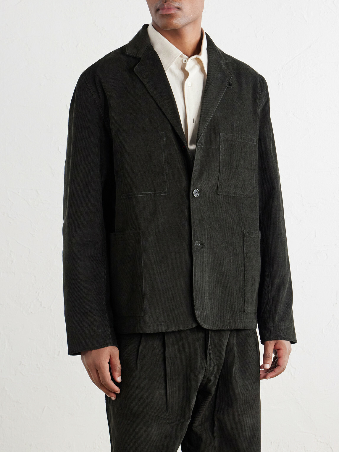 Kardo - Somesh Cotton-Corduroy Suit Jacket - Green