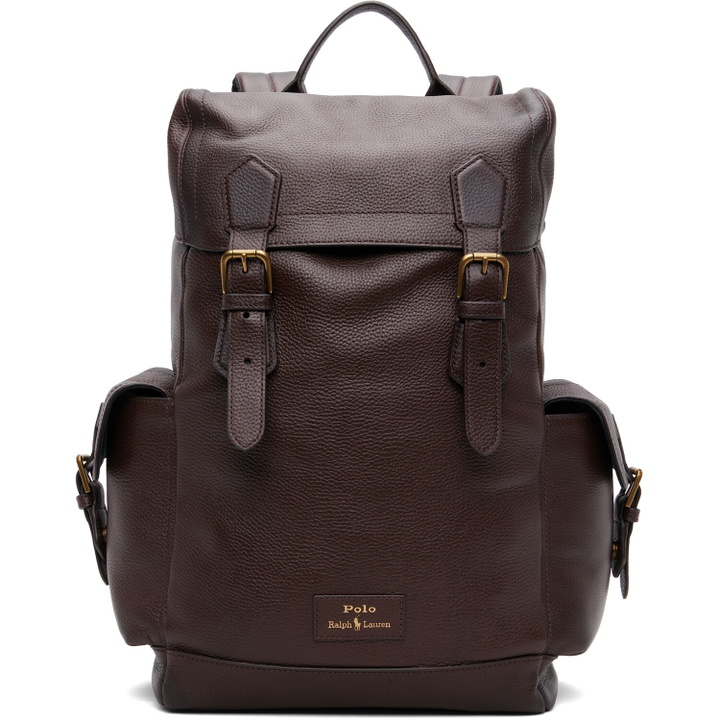 Photo: Polo Ralph Lauren Brown Pebbled Leather Backpack