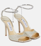 Jimmy Choo Saeda 100 embellished glitter sandals