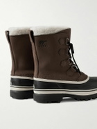 Sorel - CARIBOU™ Faux Shearling-Trimmed Nubuck and Rubber Snow Boots - Brown