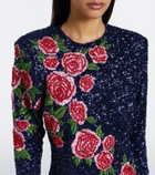 Là Fuori Rose Nocturne embellished gown